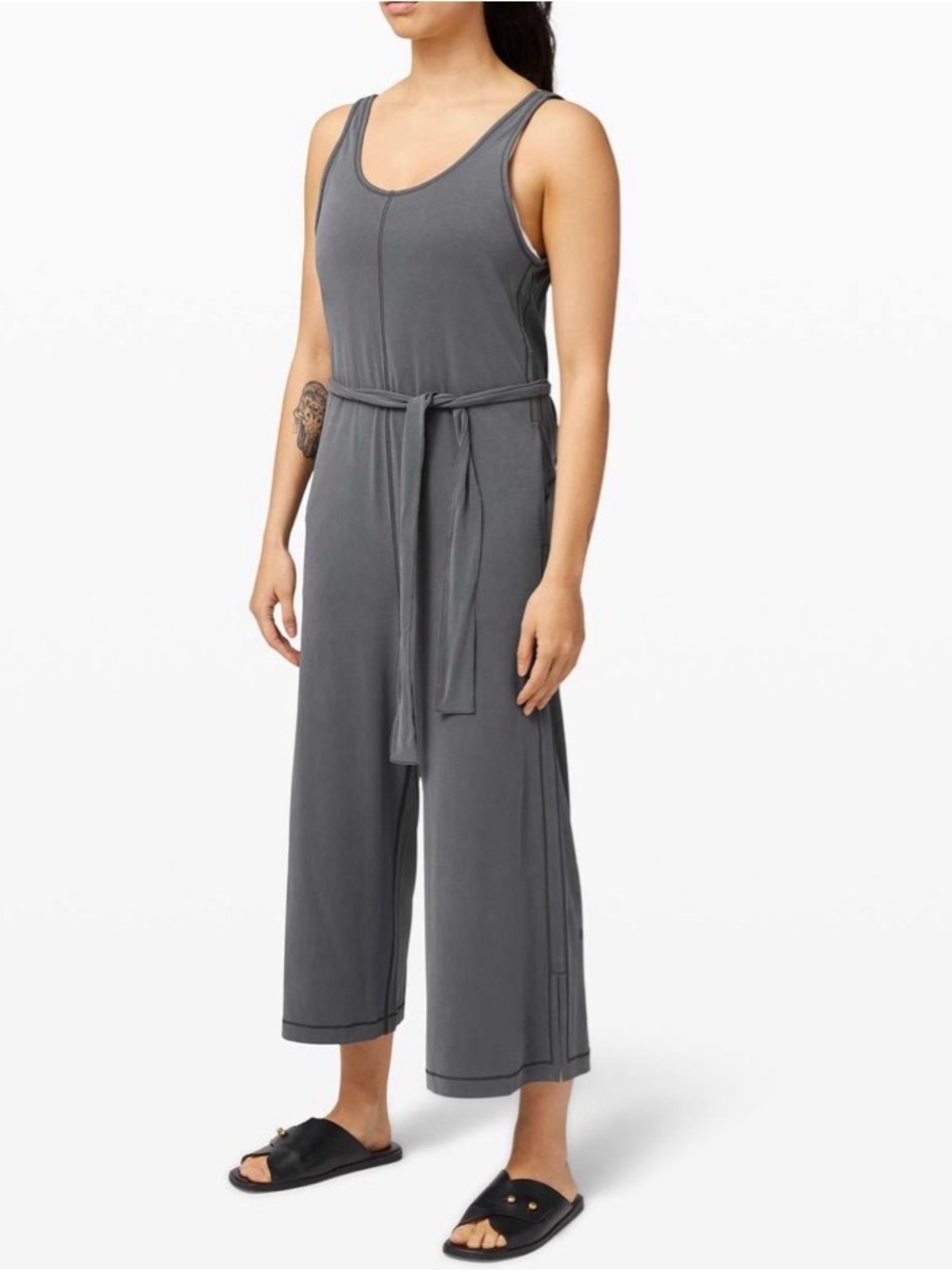 Lululemon Ease of it All Jumpsuit Graphite Gray 6 EUC Softstreme